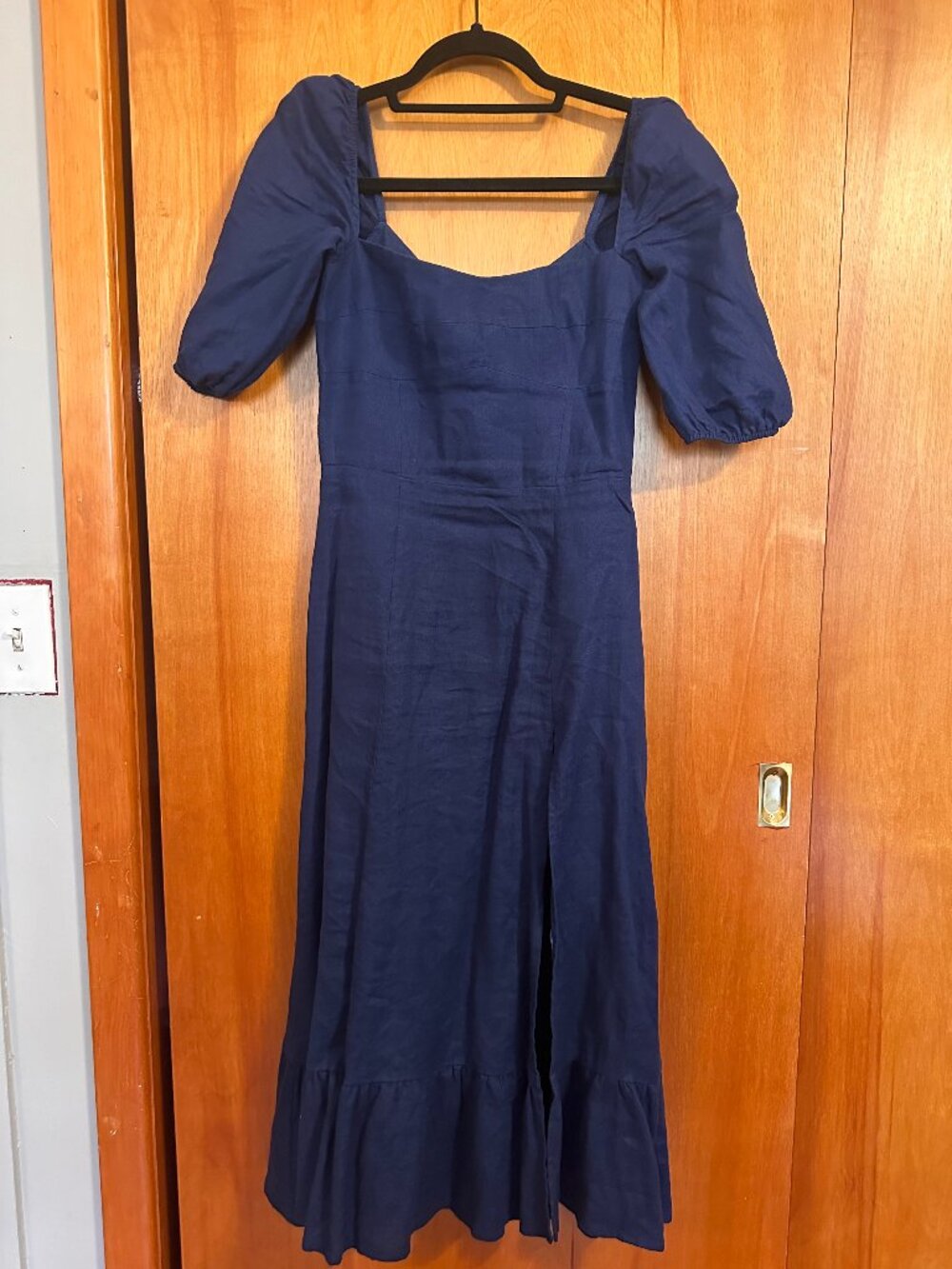 Reformation Navy Belgium Linen Dress - Like New - Picture 4 of 7